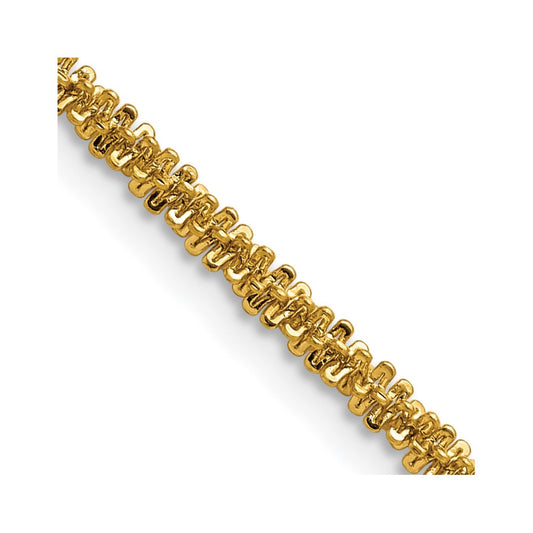 Stainless Steel Polished Yellow IP-plated 3mm Cyclone 24in Chain