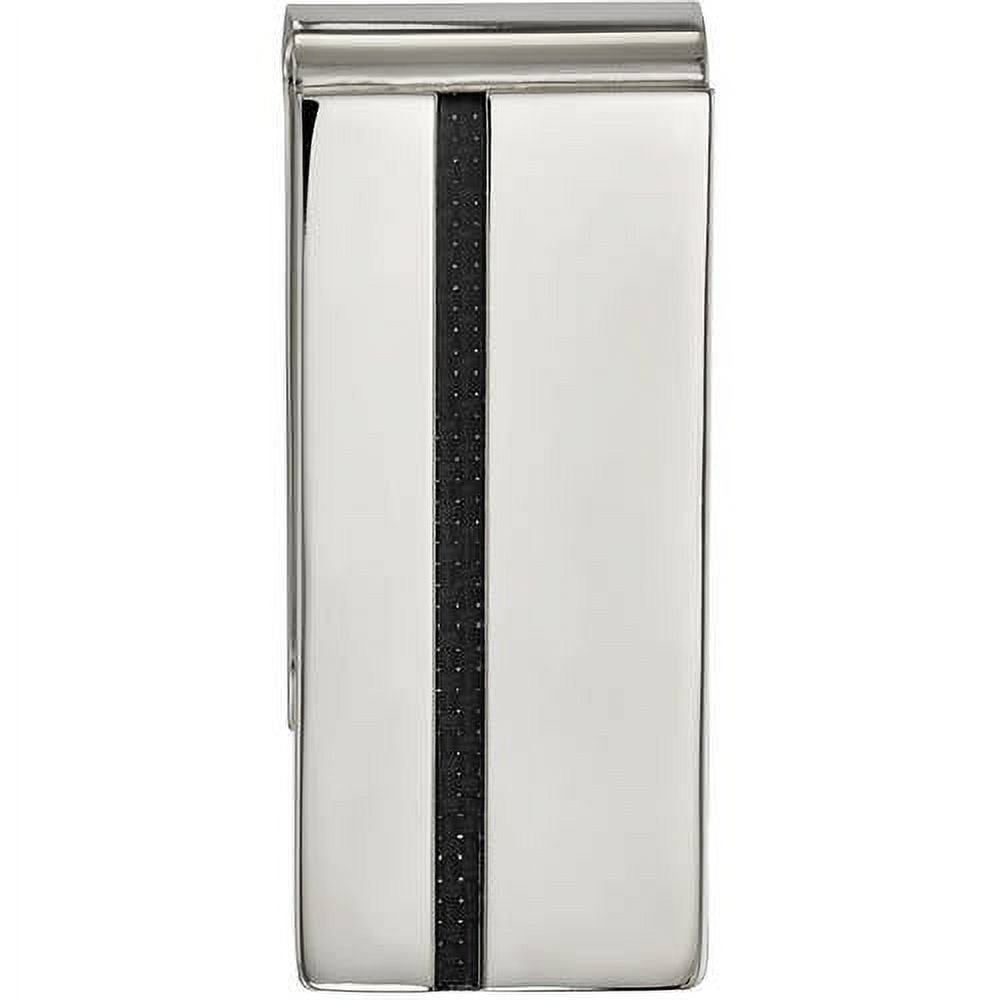 Primal Steel Stainless Steel Polished Black Carbon Fiber Inlay Money Clip