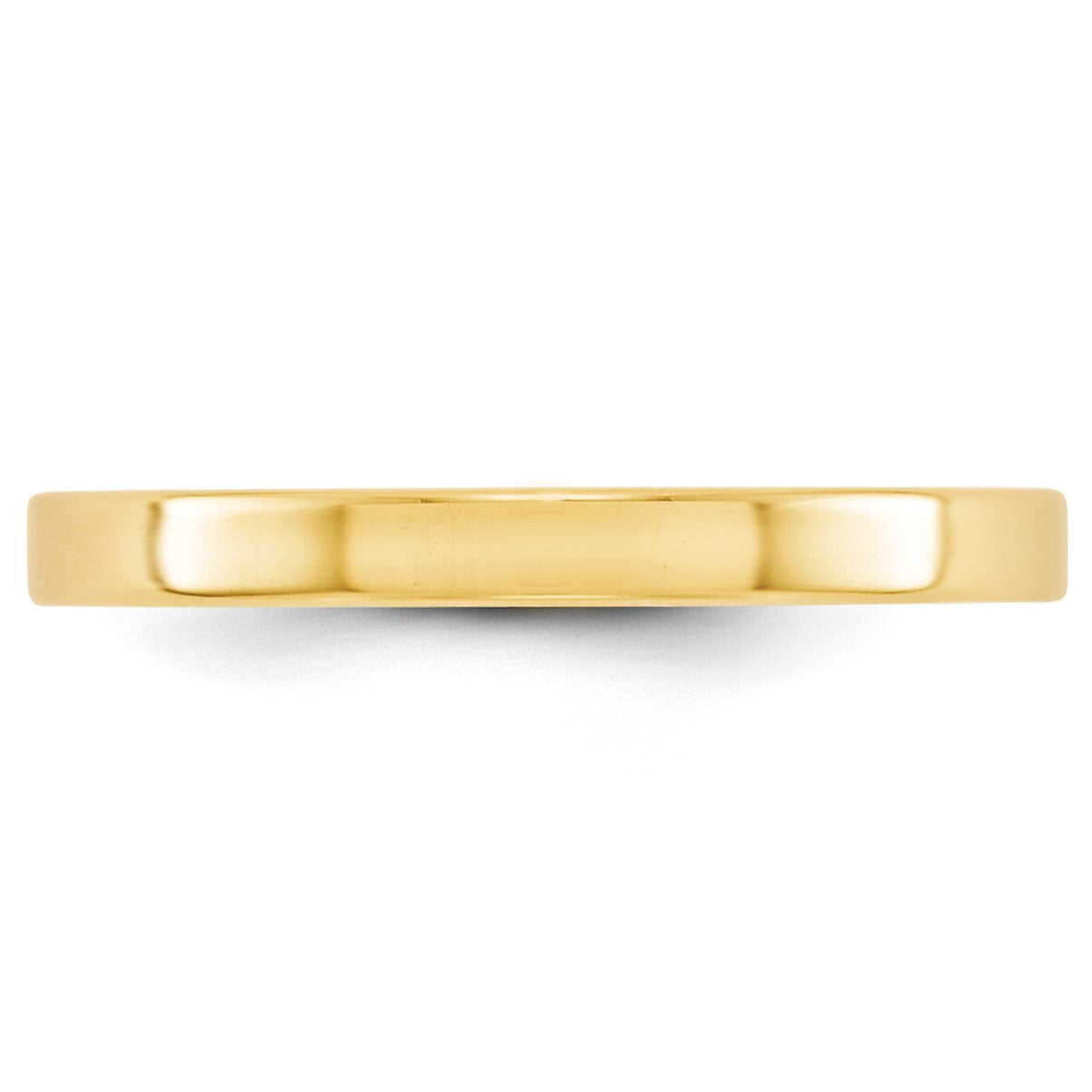 14k Yellow Gold 2.5mm Lightweight Flat Wedding Band Size 6