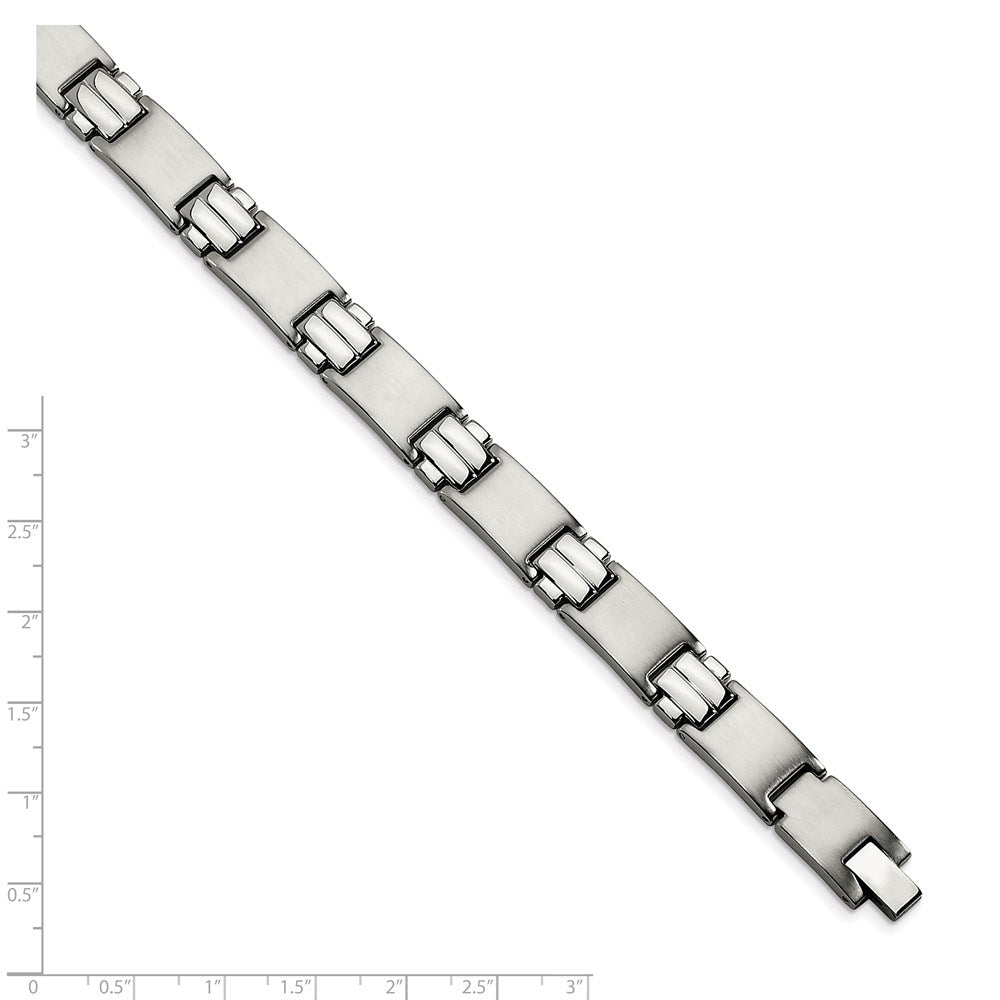 Stainless Steel Brushed and Polished 8.5in Bracelet 8.5 inches
