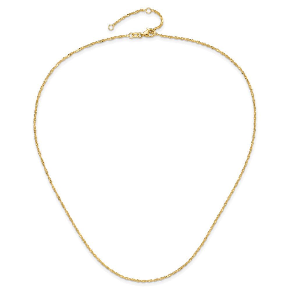 14K 1.5mm Singapore 1in+1in Adjustable Chain