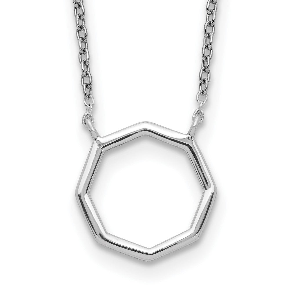 Sterling Silver Polished Octagon Necklace 16 Inches