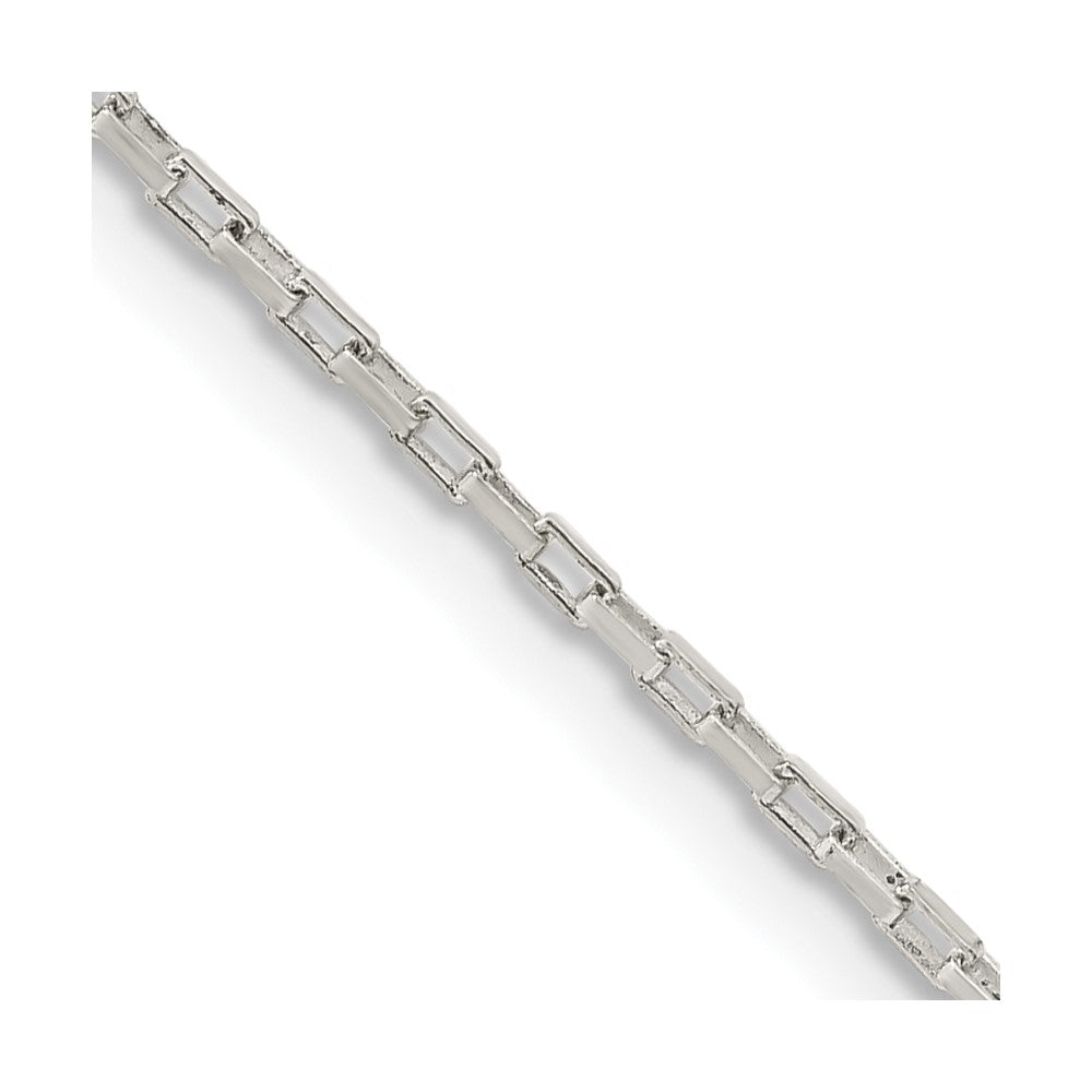 Sterling Silver 1.3mm Elongated Box Chain 18 Inches