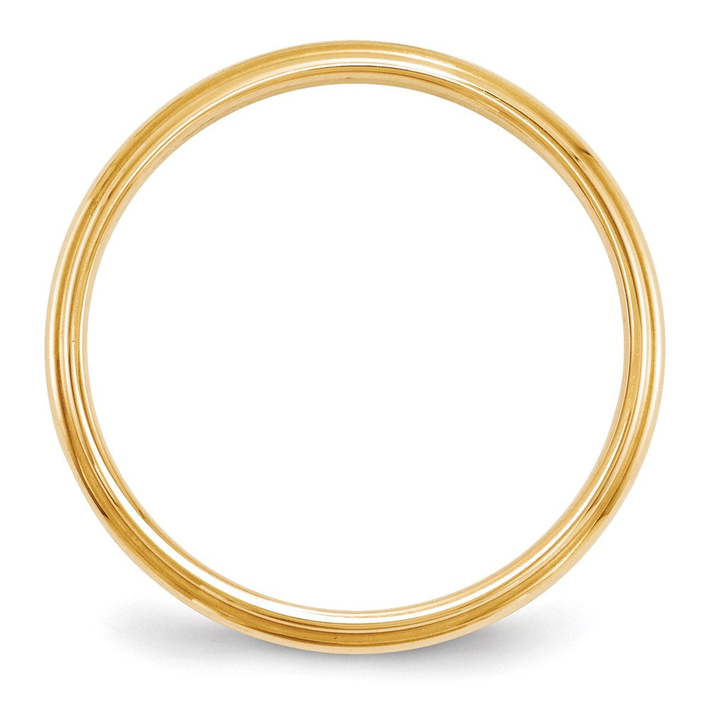 14k Yellow Gold 2.5mm Half Round with Edge Wedding Band Size 5