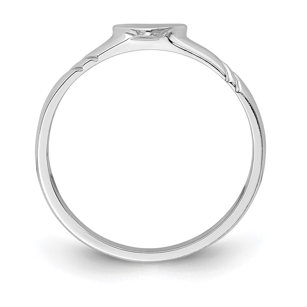 14K White Polished Heart Children's Ring Size 4