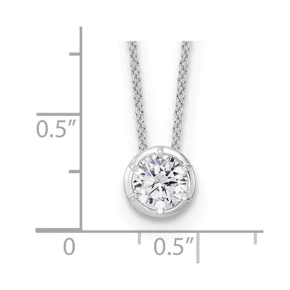 True Origin 14k White Gold 3/4 carat Lab Grown Diamond VS DEF 18 inch Solitaire Slide Necklace