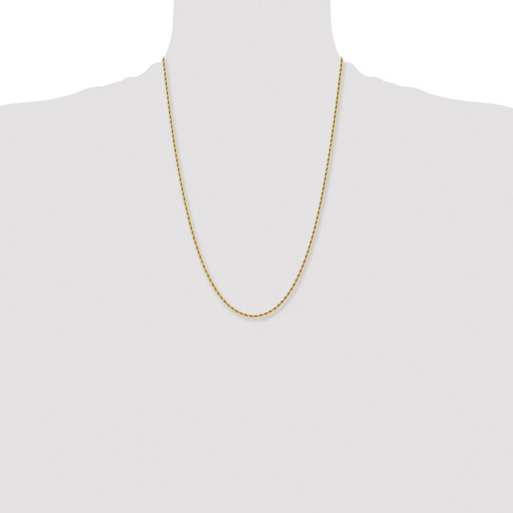 Stainless Steel Polished Yellow IP-plated 2.4mm 24 inch Rope Chain