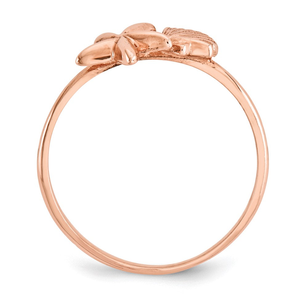 14k Rose Gold Polished Shell & Starfish Ring Size 7
