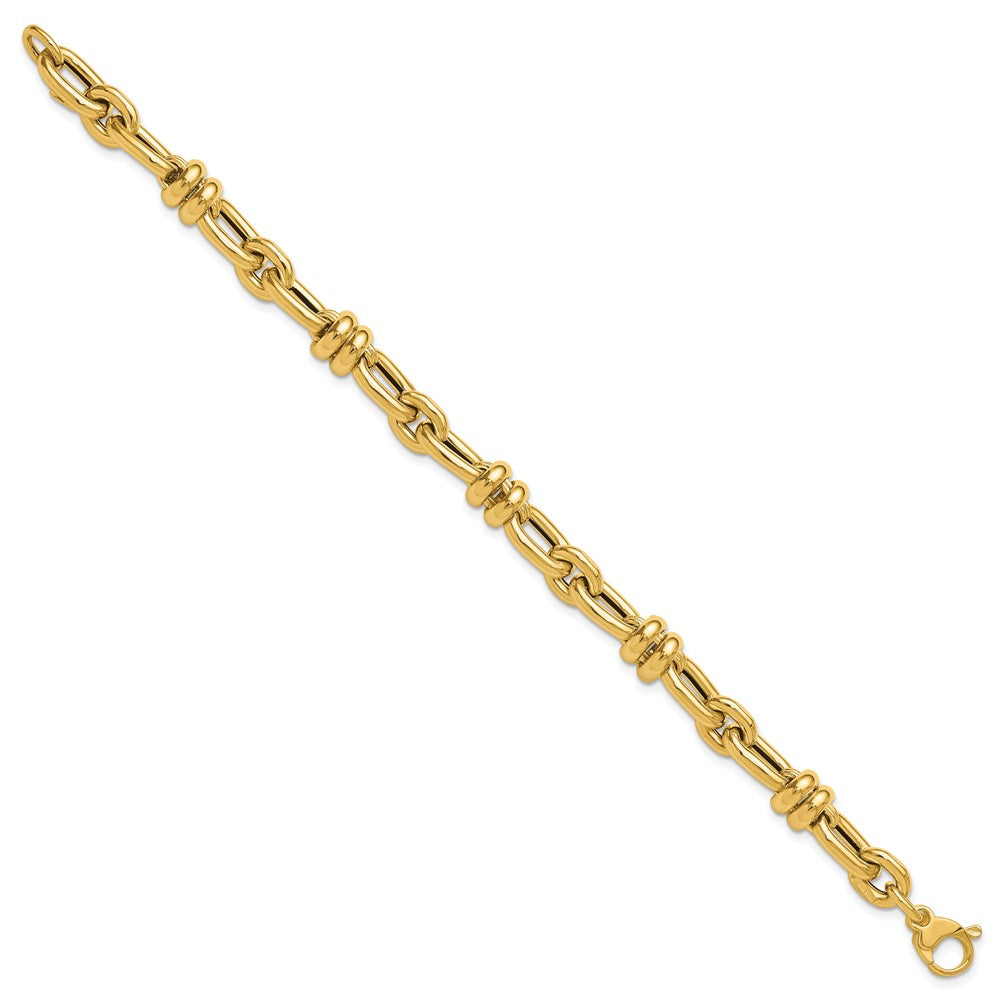 14K Polished Fancy Link Bracelet 7.5  inches