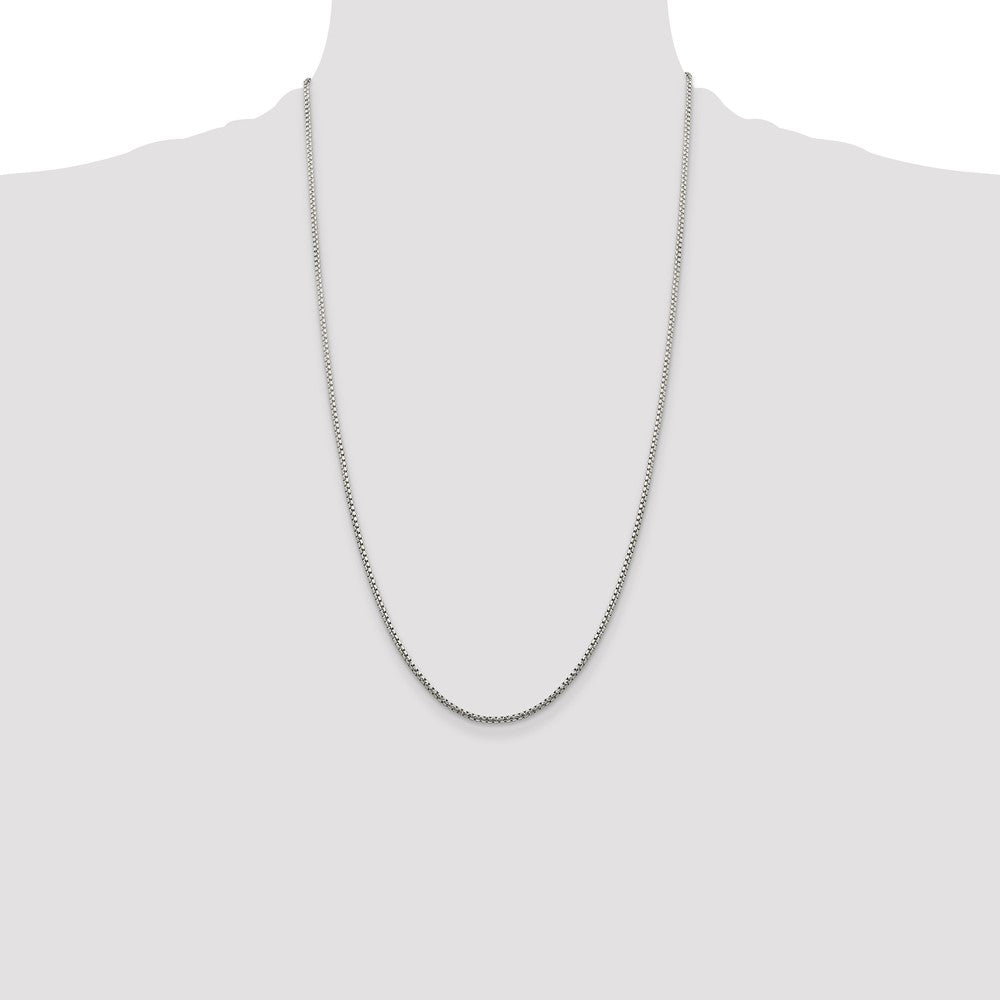 Sterling Silver 1.75mm Diamond-cut Round Box Chain 26 Inches