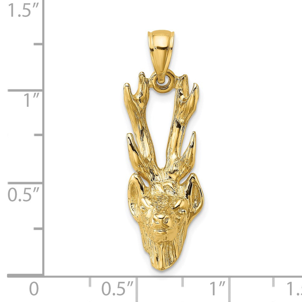 14K 3-D Deer Head Charm