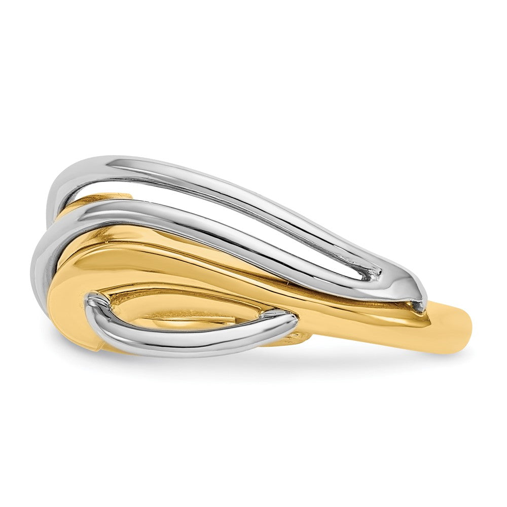 14k Two-tone Wave Ring Size 7
