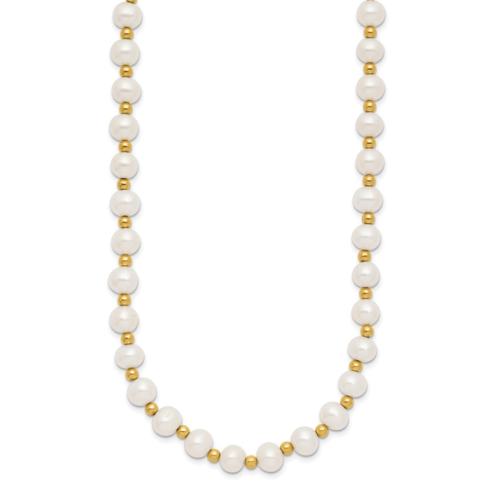 10k 6-7mm White Near Round Freshwater Cultured Pearl Beaded 18 inch Necklace