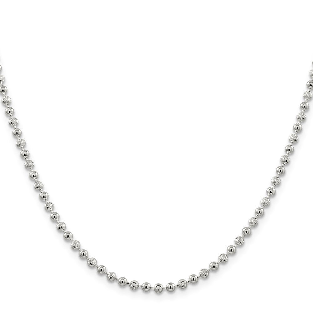 Sterling Silver 3mm Fancy Beaded Chain 18 Inches