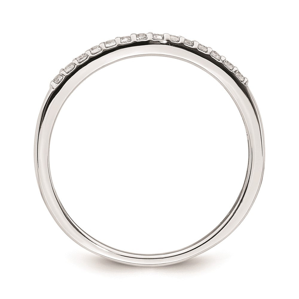 10k White Gold 1/10 carat Diamond Contoured Complete Wedding Band