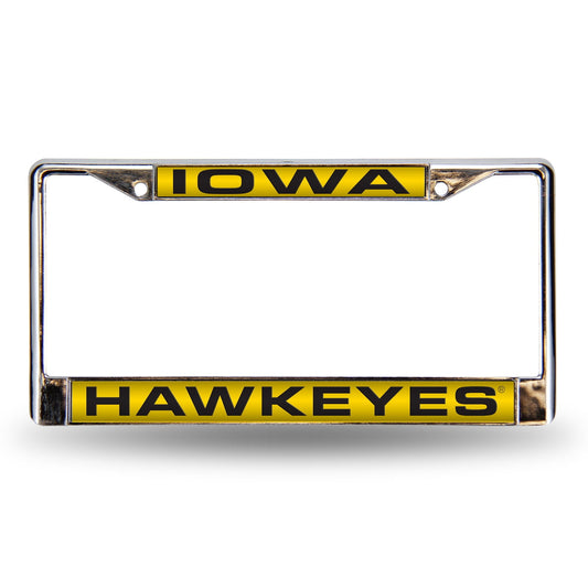 Iowa-Hawkeye's Chrome Metal Laser Cut License Plate Frame