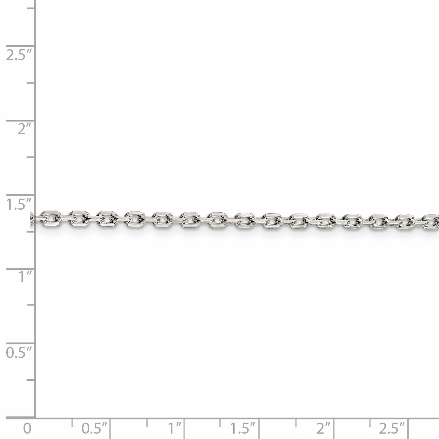 Sterling Silver 2.75mm Beveled Oval Cable Chain 20 Inches