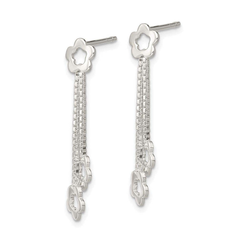 Sterling Silver Rhodium-plated CZ In/Out Hinged Hoop Earrings