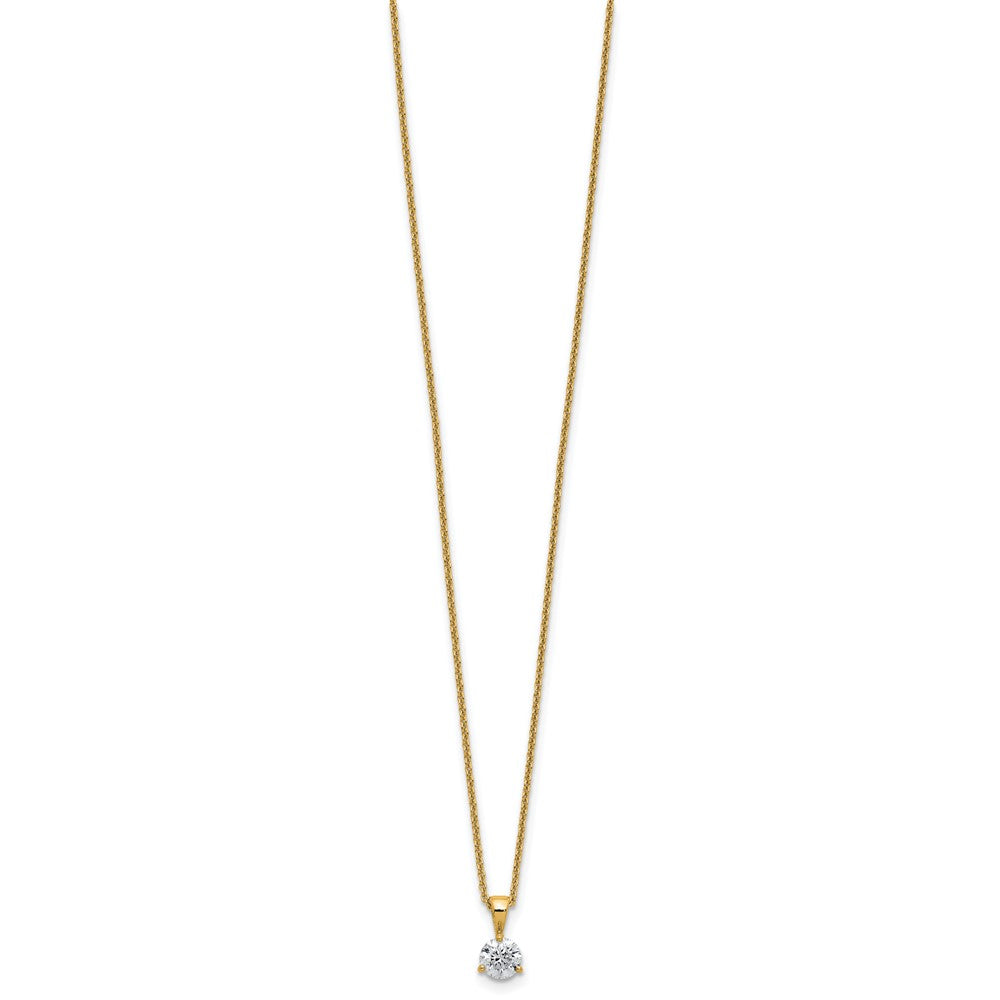 14k 1/2 carat Lab Grown Diamond VS/SI+ G+ Three Prong 18 inch Solitare Pendant Necklace