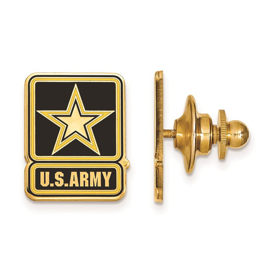 SS 14k Yellow Gold Plated U.S. Army Epoxy Lapel or Tie Pin