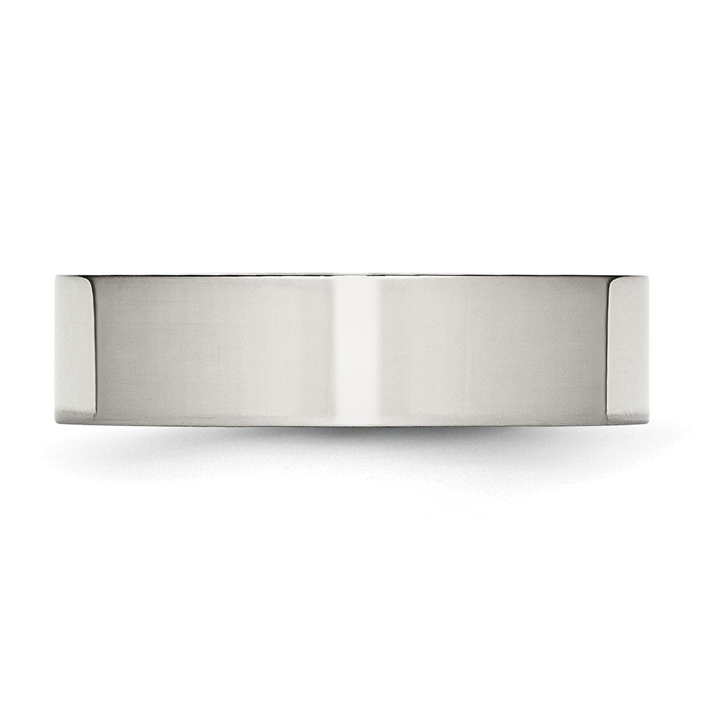 Stainless Steel Polished 6mm Flat Band Size - 6.5