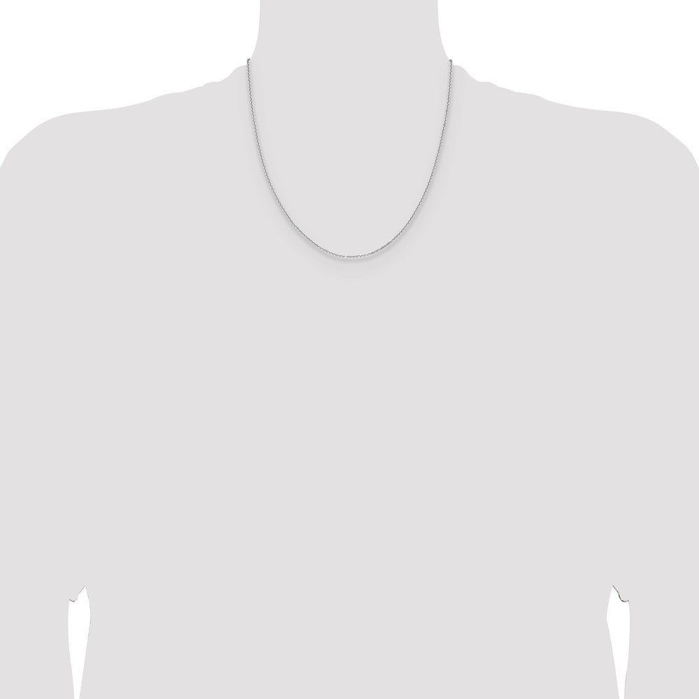 14K White Gold 1.45mm D/C Round Cable Chain