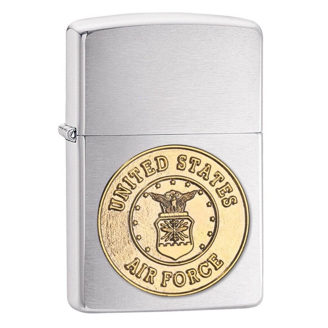 Zippo United States Air Force Emblem Pocket Lighter, Brushed Chrome