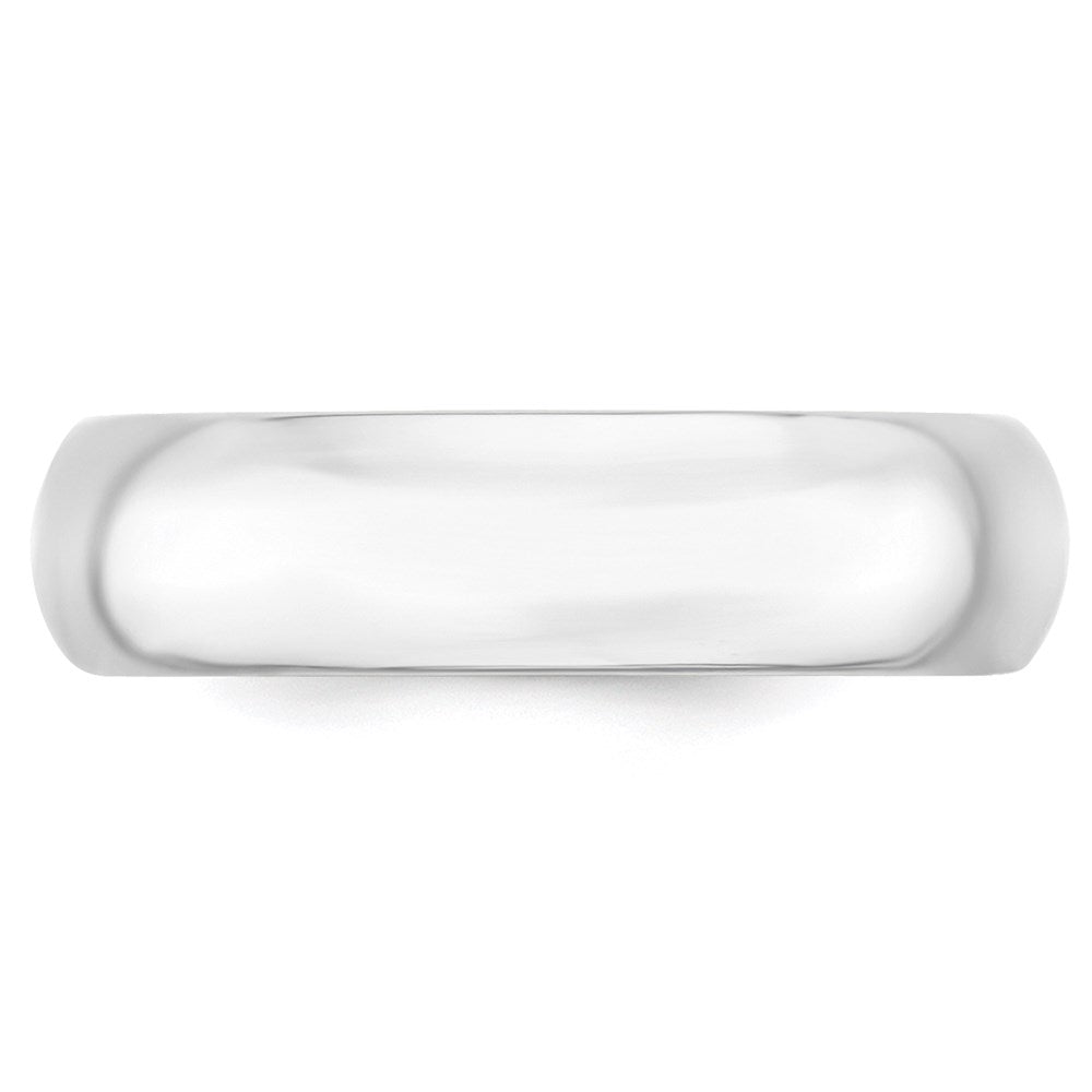 10k White Gold 6mm Standard Weight Comfort Fit Wedding Band Size 12.5