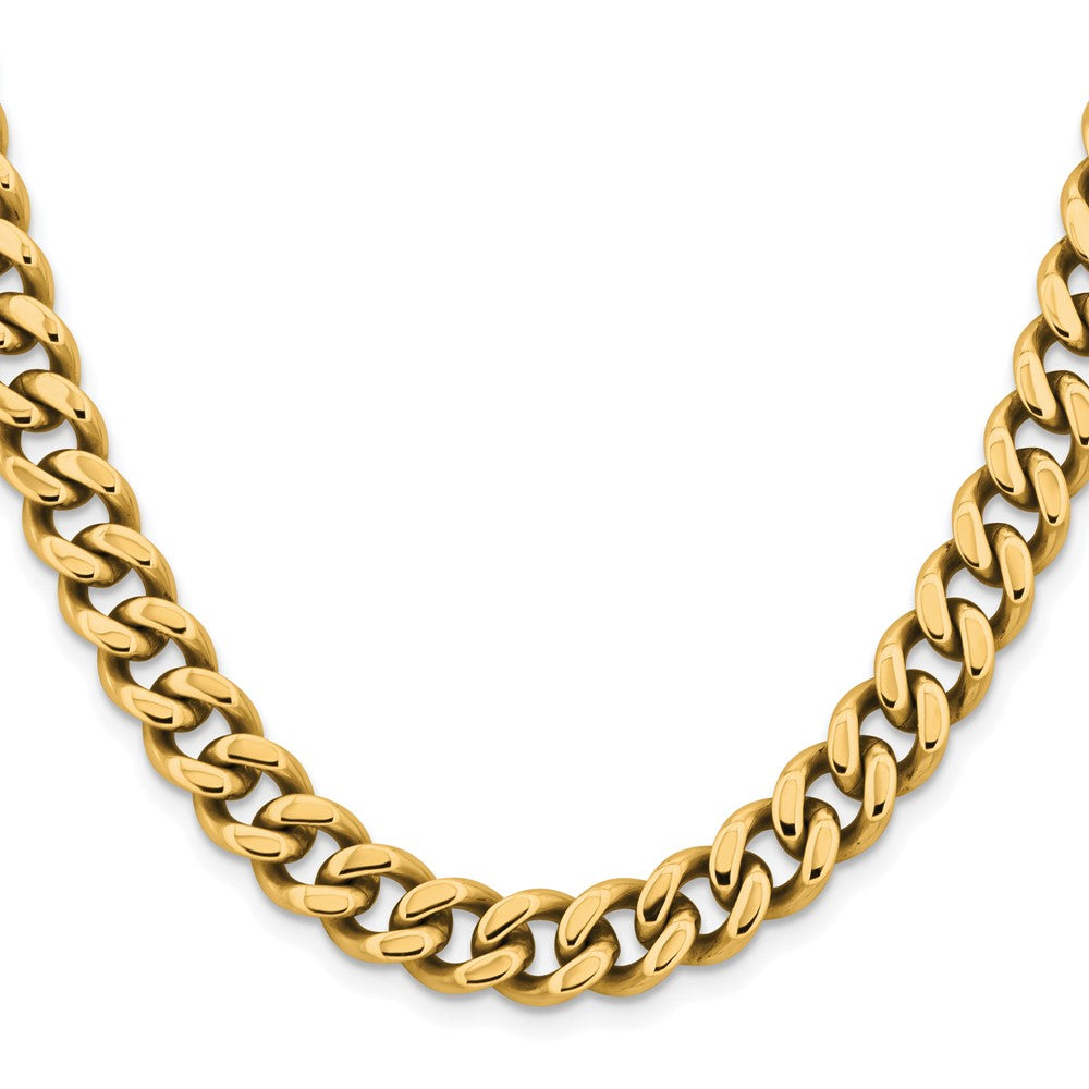 Chisel Stainless Steel Polished Yellow IP-plated 9.5mm 22 inch Curb Chain