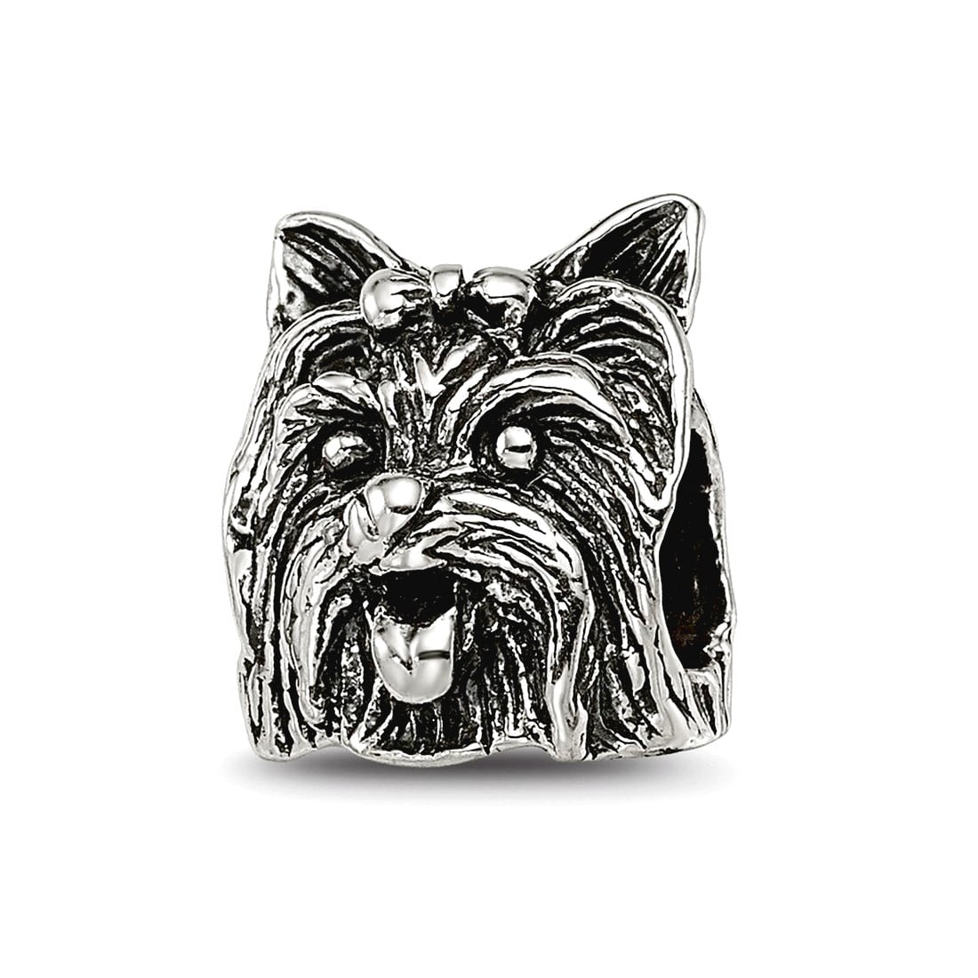 Sterling Silver Reflections Yorkshire Terrier Head Bead