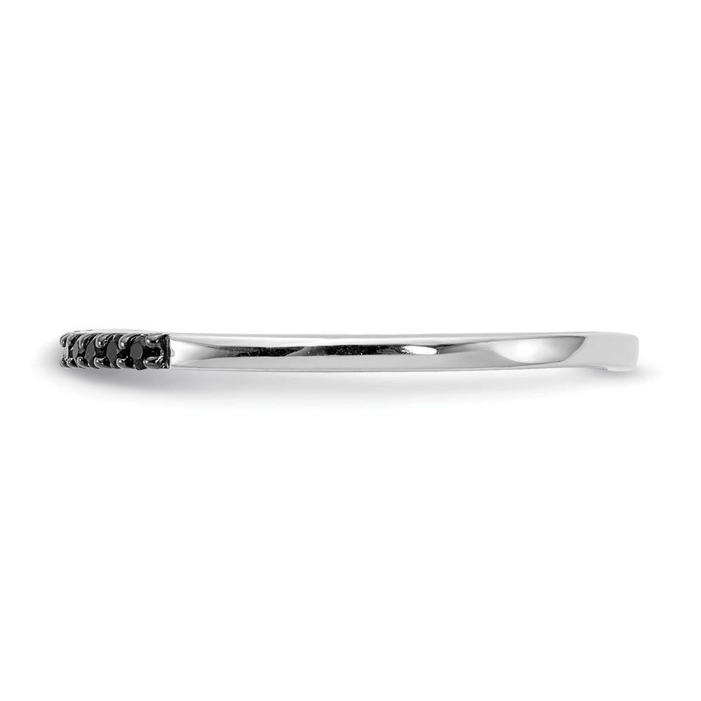 10K White Gold Black Diamond Band Size 6.75