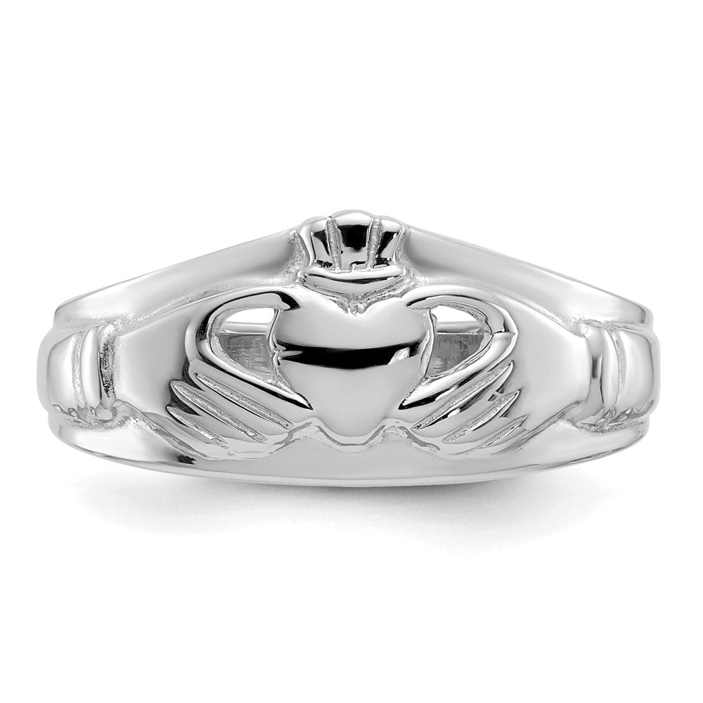 14k White Gold Ladies Claddagh Ring size 6