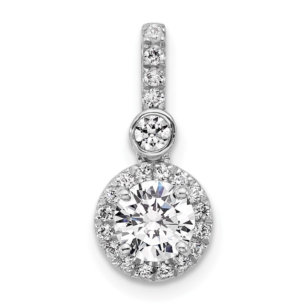 14kw Lab Grown Diamond 0.75ctw Round VS+ F+ Pendant