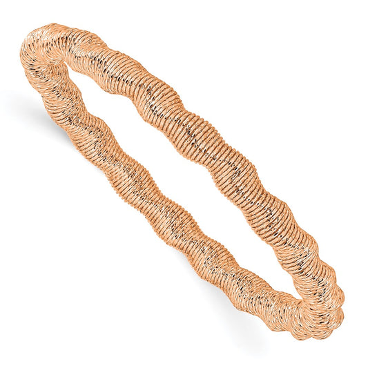 Sterling Silver Rose-tone Stretch Bangle