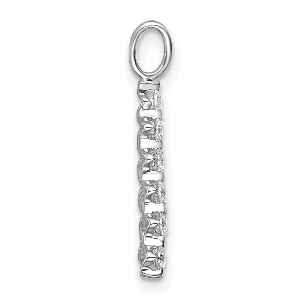 True Origin 14k White Gold 3/8 carat Lab Grown Diamond VS DEF Alphabet A Pendant