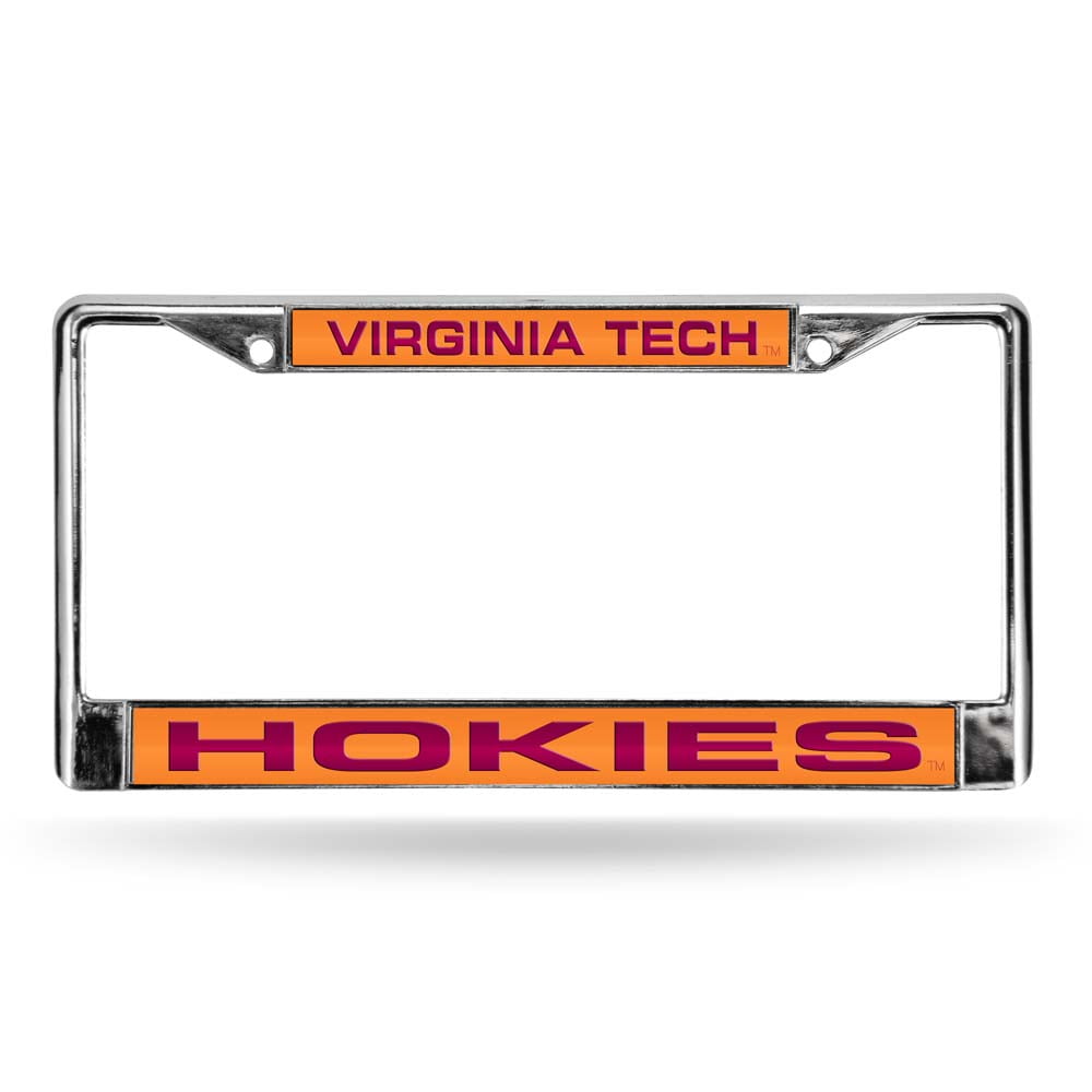 Collegiate Virginia Tech Orange Laser Chrome Acrylic License Plate Frame QGC7007
