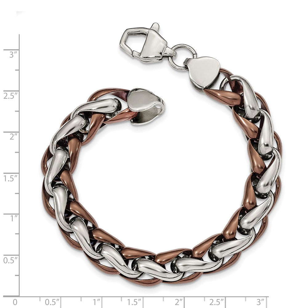 Stainless Steel Polished Brown IP-plated 8.25in Bracelet 8.25 inches