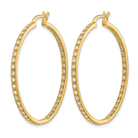 14k 7/8 carat Lab Grown Diamond VS/SI+ G+ Complete In and Out Hoop Earrings