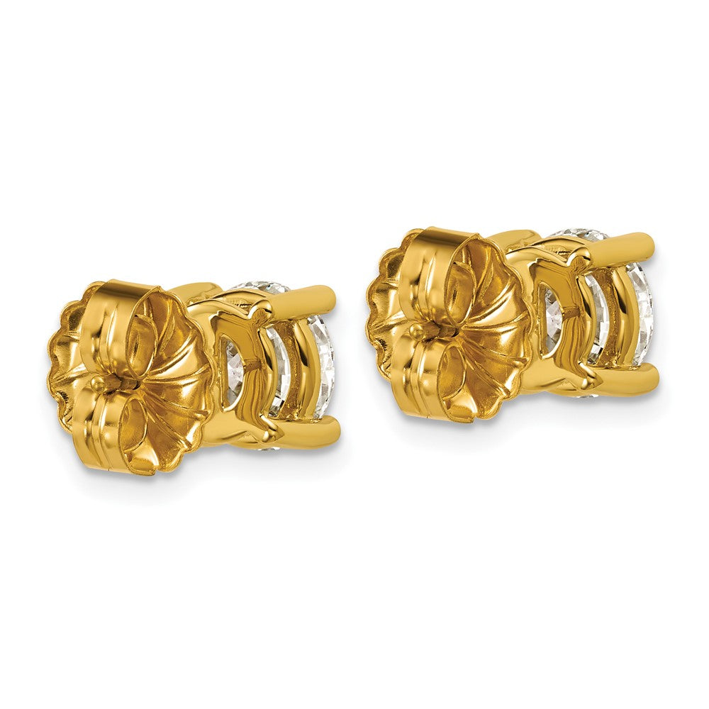 14k 4 carat Certified Lab Grown Diamond VS/SI+ G+ Round Complete Four Prong Heavyweight Stud Earrings