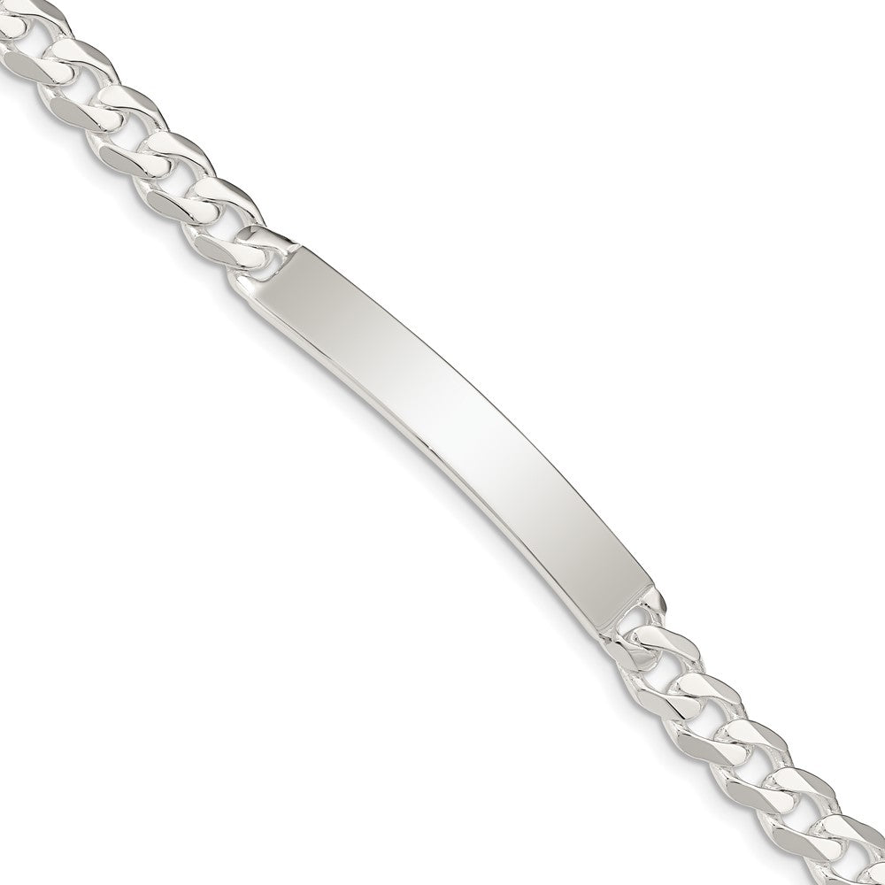 Sterling Silver Curb Link ID Bracelet 8 inches
