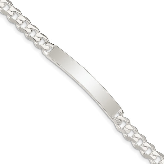 Sterling Silver Curb Link ID Bracelet 8 inches