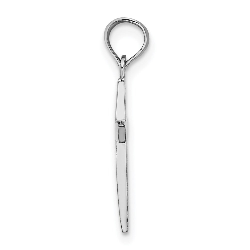 10k White Gold Polished Cross Pendant
