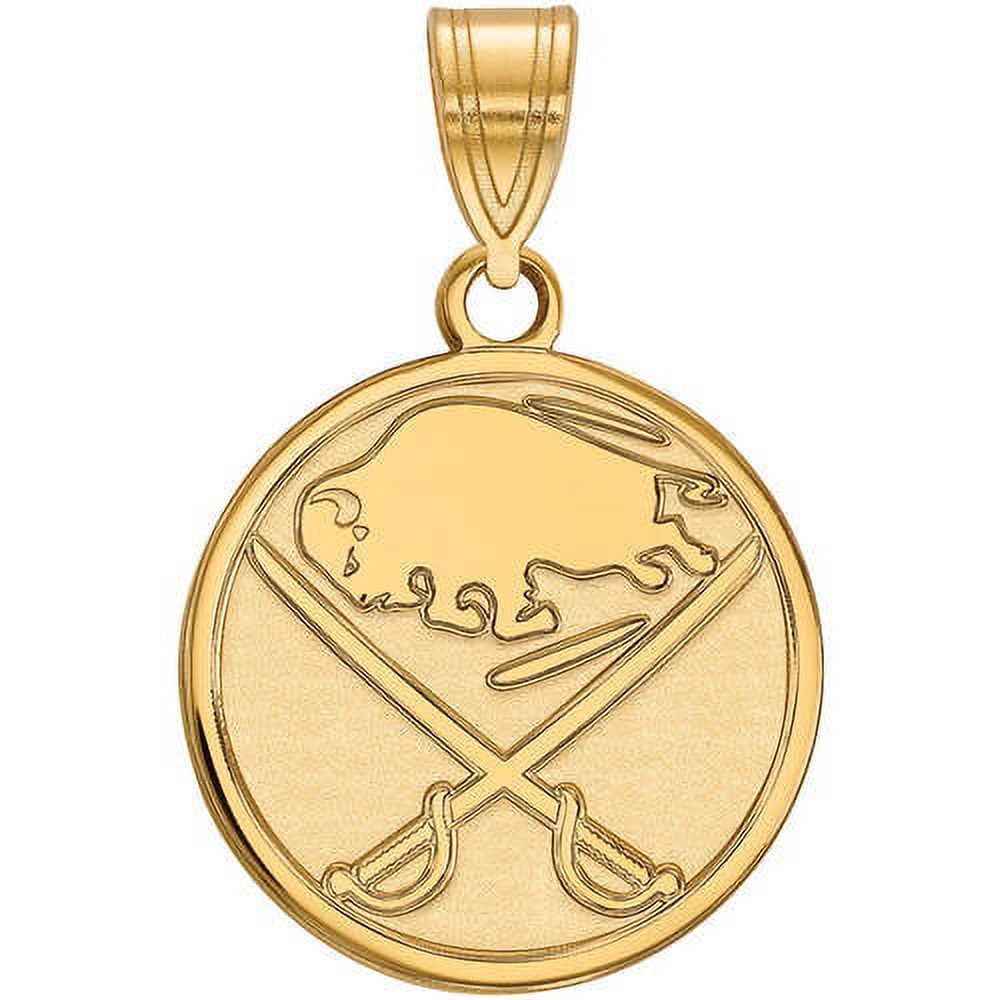 Sterling Silver Gold Plated NHL LogoArt Buffalo Sabres Medium Pendant