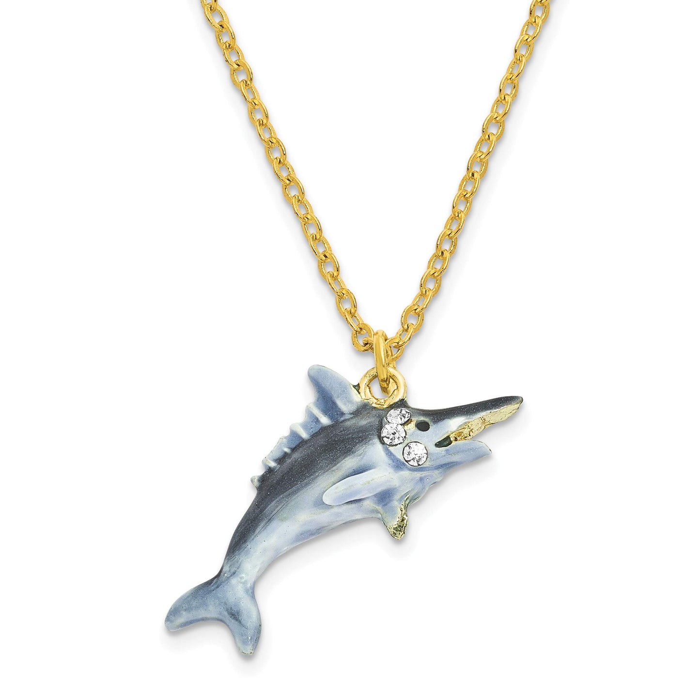Pewter Enamel Swordfish Trinket Box