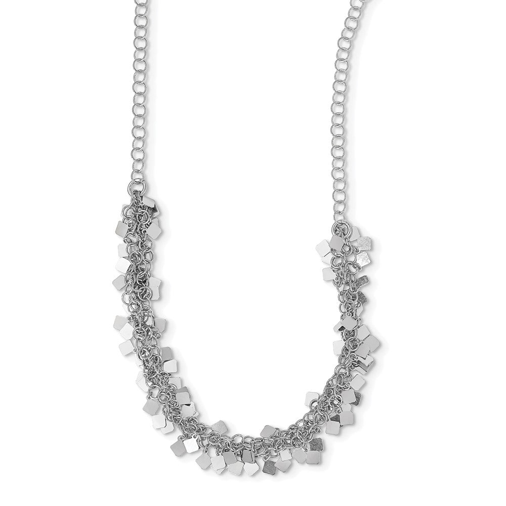 Sterling Silver Rhodium-plated with 2in ext. Necklace