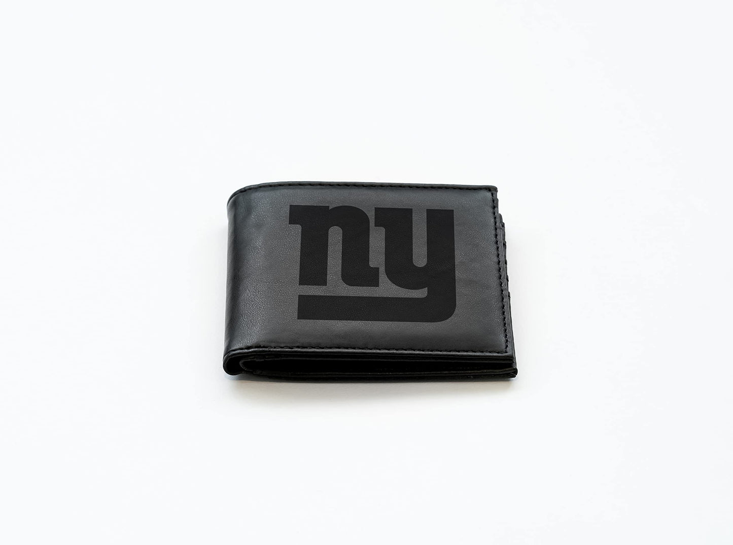 Rico Industries Football New York  Black Laser Engraved Bill-fold Wallet - Slim Design - Great Gift