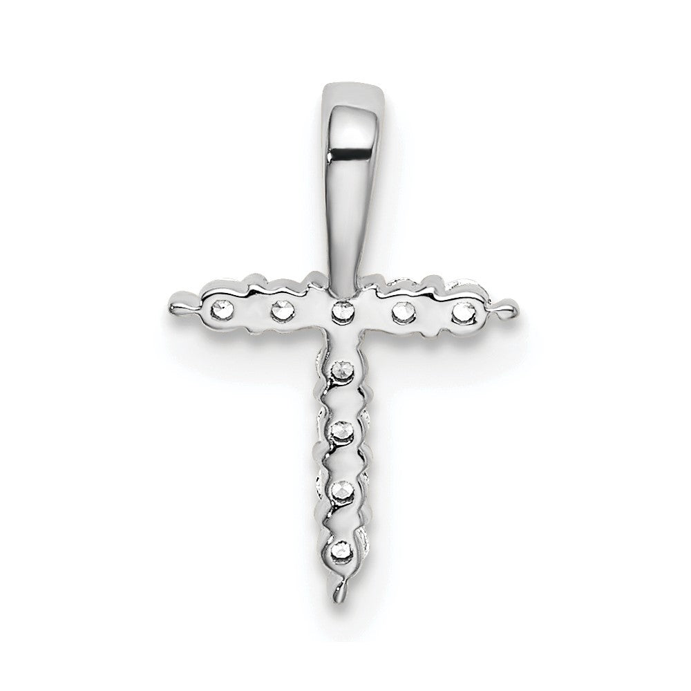 14k White Gold 1/10 carat Lab Grown Diamond VS/SI+ G+ Letter T Initial Pendant