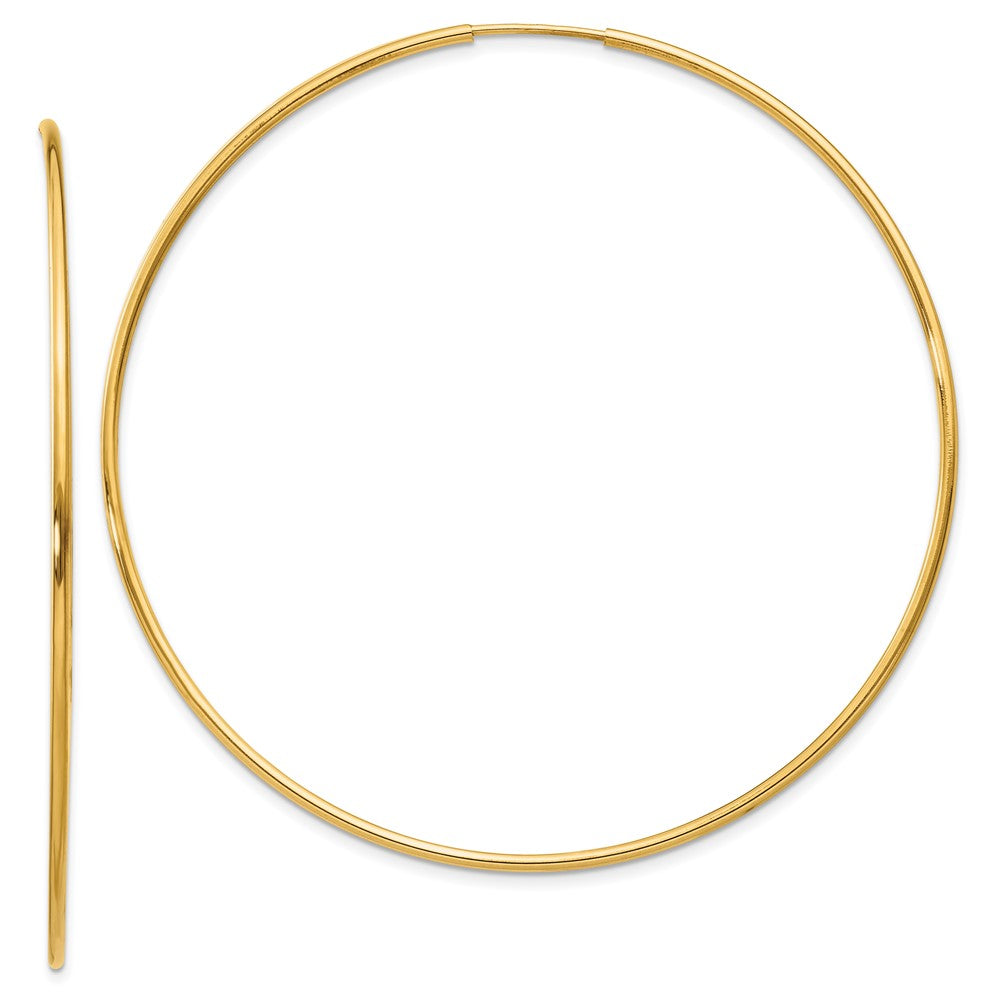 14K Gold 1.00mm Endless Hoop Earrings