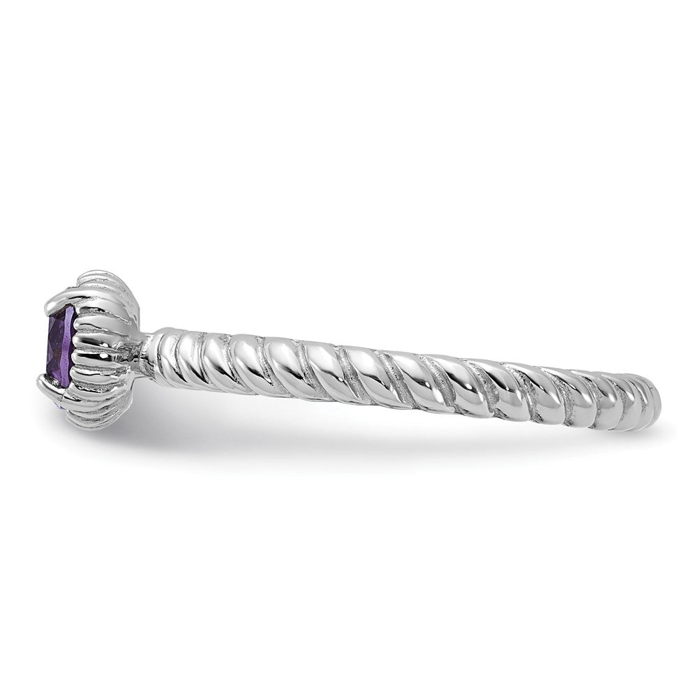 Sterling Silver Stackable Expressions Amethyst Ring