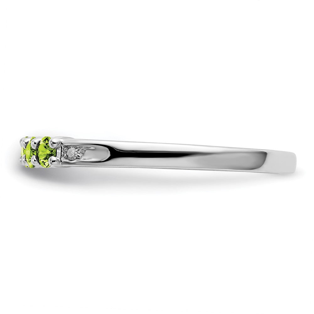 SS Peridot and Diamond 7 - 2.5MM RD, 2 - 200' RD - Stone:B Mel:S45